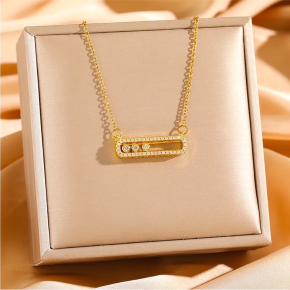 Anthropologie Jewelry - Anthropologie Gold Necklace with Crystal Details